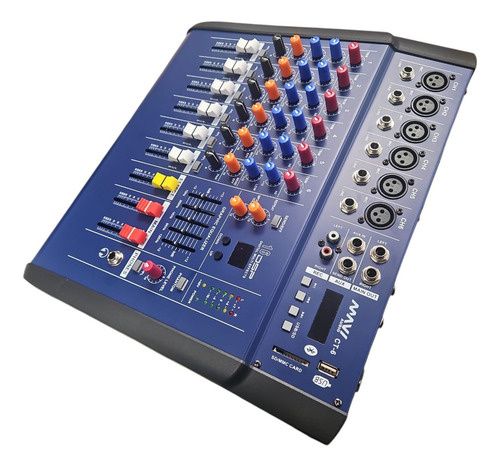 Power Mixer Consola Sonido Ampificada 6 Canales Mavi Ct-6 6