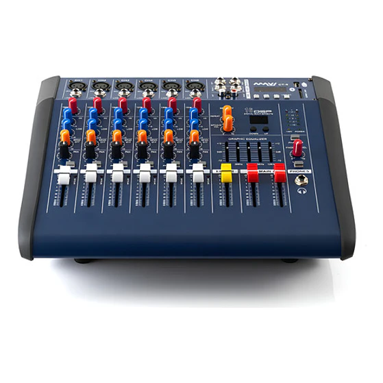 Power Mixer Consola Sonido Ampificada 6 Canales Mavi Ct-6 1