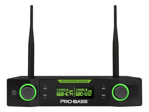 Micrófono Inalámbrico Doble Probass Uf 224 Multi Frec. Negro 5