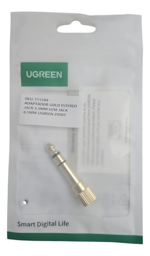 Adaptador Ugreen De 6,5 M Macho A 3,5 M Hembra, Color Dorado 2