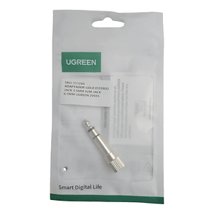 Adaptador Ugreen De 6,5 M Macho A 3,5 M Hembra, Color Dorado