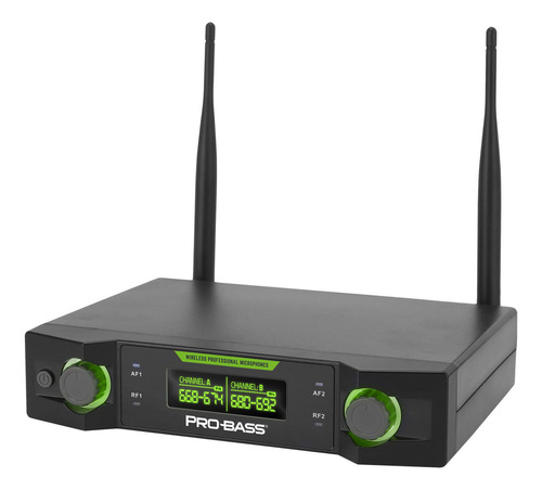 Micrófono Inalámbrico Doble Probass Uf 224 Multi Frec. Negro 4