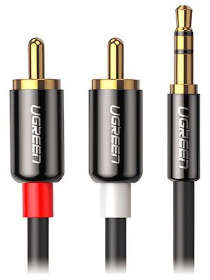 Cable De Audio Macho Ugreen De 3,5 Mm A 2 Rca, 1,5 Metros, Negro
