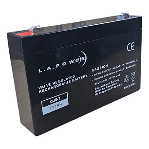 Bateria 6 V 7 Ah La Power Cj6-7 Lamparas Balanzas Juguetes
