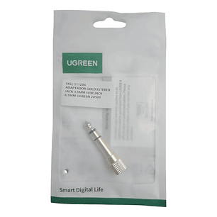 Adaptador Ugreen De 6,5 M Macho A 3,5 M Hembra, Color Dorado