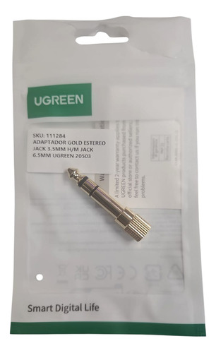 Adaptador Ugreen De 6,5 M Macho A 3,5 M Hembra, Color Dorado 3