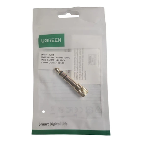 Adaptador Ugreen De 6,5 M Macho A 3,5 M Hembra, Color Dorado 3