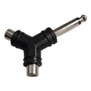 Adaptador Copla Audio Rca A Plug Jack 6.3 Mm
