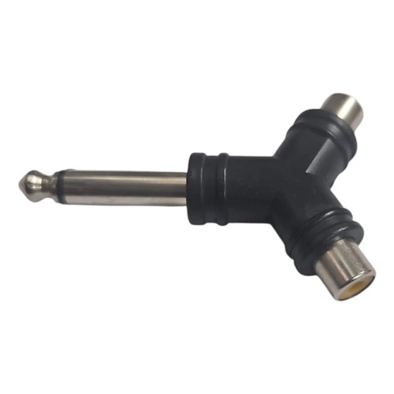 Adaptador Copla Audio Rca A Plug Jack 6.3 Mm 3