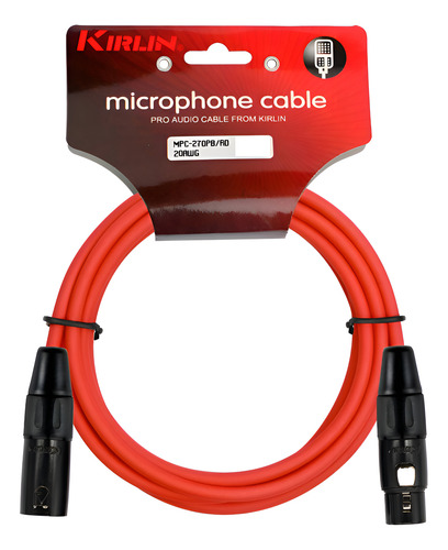 Cable De Micrófono Xlr Macho A Xlr Hembra 6mts Rojo Kirlin 1