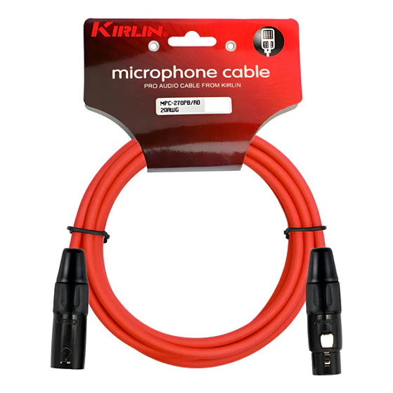 Cable De Micrófono Xlr Macho A Xlr Hembra 6mts Rojo Kirlin 1