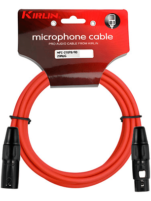 Cable De Micrófono Xlr Macho A Xlr Hembra 6mts Rojo Kirlin
