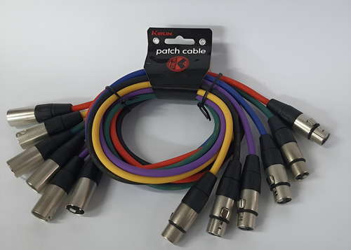 Pack 6 Cables Xlr Kirlin Colores 1mtrs 1