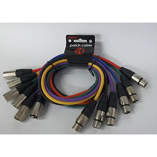 Pack 6 Cables Xlr Kirlin Colores 1mtrs