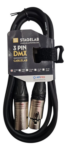 Units_per_packcable Xlr De 1 Xlr Macho A 1 Xlr Hembra Stagelab Xlr-dmx-1.5m Negro De 1.5m 4