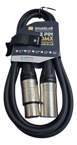 Units_per_packcable Xlr De 1 Xlr Macho A 1 Xlr Hembra Stagelab Xlr-dmx-1.5m Negro De 1.5m 5