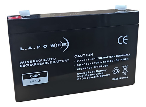 Bateria 6 V 7 Ah La Power Cj6-7 Lamparas Balanzas Juguetes 1