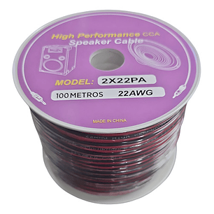 Cable De Parlante 2x22 Awg Rojo Y Negro 2x22pa