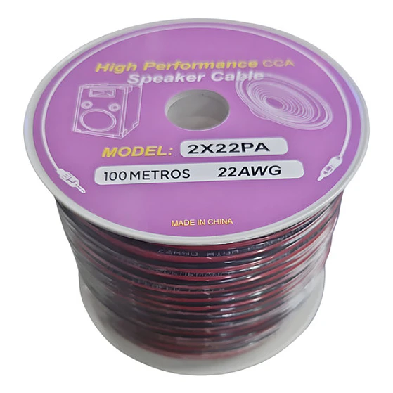 Cable De Parlante 2x22 Awg Rojo Y Negro 2x22pa 1