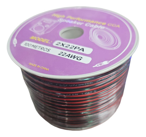 Cable De Parlante 2x22 Awg Rojo Y Negro 2x22pa 4