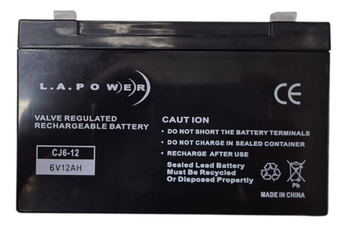 Bateria Recargable 6 V 12 Ah La Power Cj6-12 2