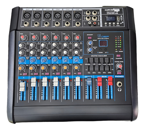 Power Mixer 6 Canales C/usb Consola Amplificada 1