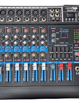 Power Mixer 6 Canales C/usb Consola Amplificada