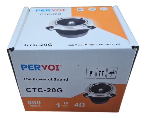 Parlante Tipo Tweeter Tipo Bala Pervoi Ctc-20g Para Auto/camioneta Color Plateado De 4 4 X 4 X 4 X 1 Unidad 5