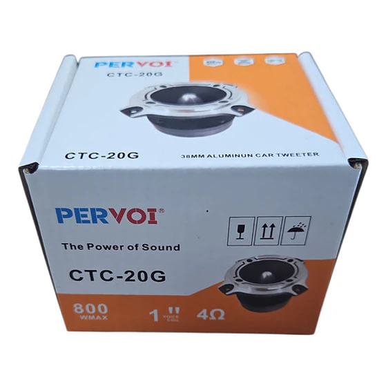 Parlante Tipo Tweeter Tipo Bala Pervoi Ctc-20g Para Auto/camioneta Color Plateado De 4 4 X 4 X 4 X 1 Unidad 5