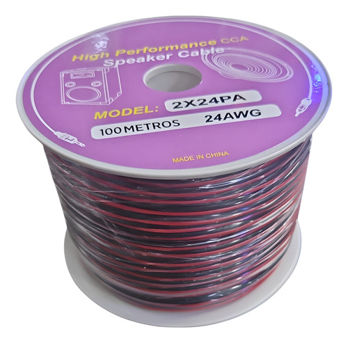 Cable Parlante 2x24 Awg Rojo Y Negro 2x24pa 1