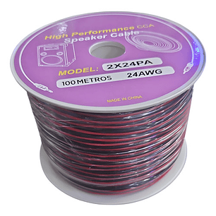 Cable Parlante 2x24 Awg Rojo Y Negro 2x24pa