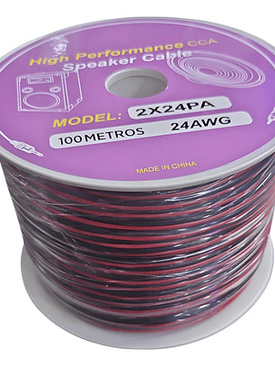 Cable Parlante 2x24 Awg Rojo Y Negro 2x24pa