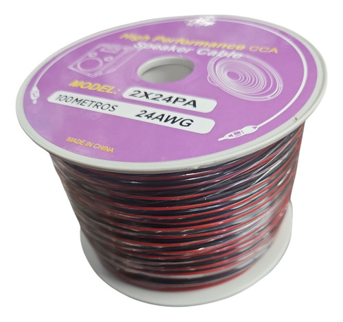 Cable Parlante 2x24 Awg Rojo Y Negro 2x24pa 2