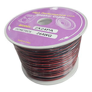 Cable Parlante 2x24 Awg Rojo Y Negro 2x24pa