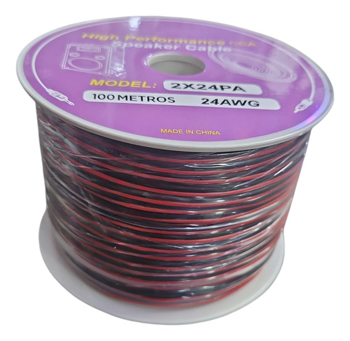 Cable Parlante 2x24 Awg Rojo Y Negro 2x24pa 4