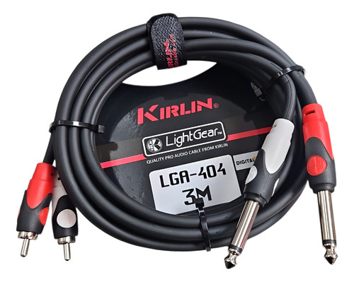 Cable De Audio 2 Rca A 2 Plug Jack 6.3 Kirlin 3 M Lga-404-3m 1