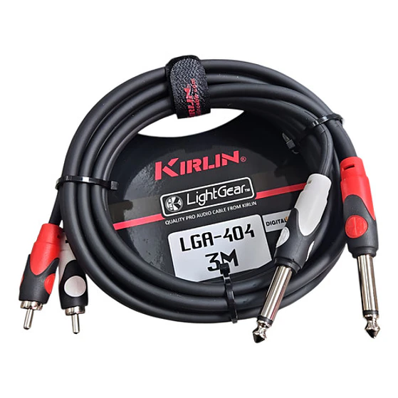Cable De Audio 2 Rca A 2 Plug Jack 6.3 Kirlin 3 M Lga-404-3m 1
