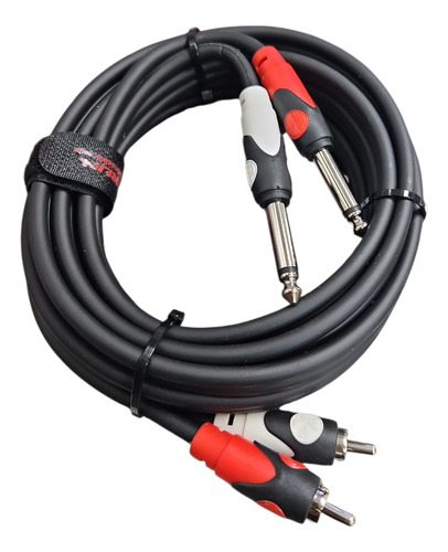 Cable De Audio 2 Rca A 2 Plug Jack 6.3 Kirlin 3 M Lga-404-3m 2