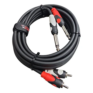 Cable De Audio 2 Rca A 2 Plug Jack 6.3 Kirlin 3 M Lga-404-3m