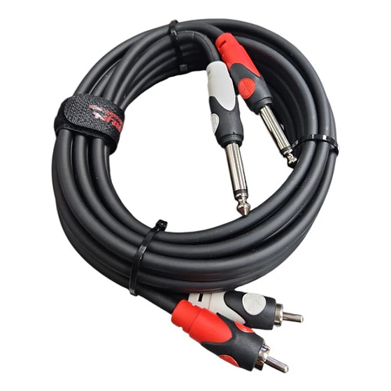 Cable De Audio 2 Rca A 2 Plug Jack 6.3 Kirlin 3 M Lga-404-3m 2