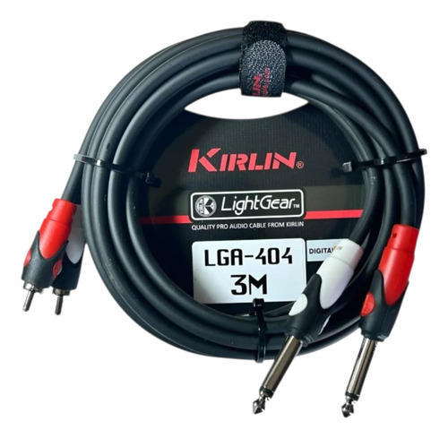 Cable De Audio 2 Rca A 2 Plug Jack 6.3 Kirlin 3 M Lga-404-3m 3