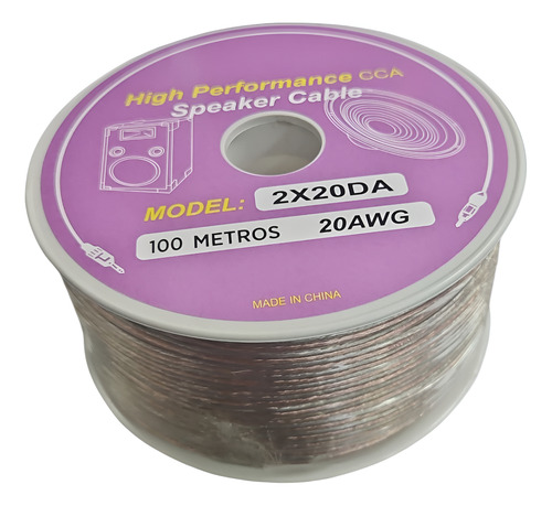 Cable Parlante Transparente 2x20 Awg 2x20da 1