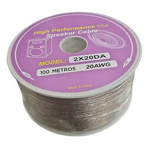 Cable Parlante Transparente 2x20 Awg 2x20da
