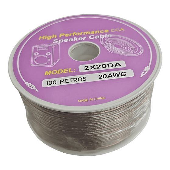 Cable Parlante Transparente 2x20 Awg 2x20da 1