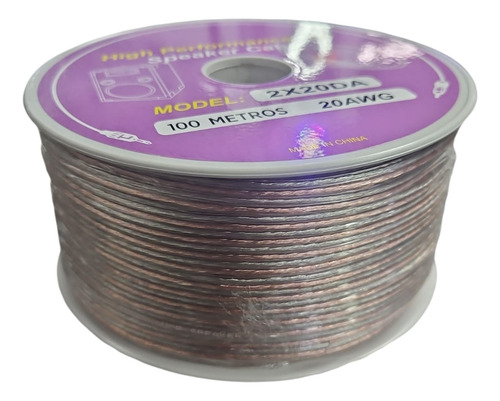 Cable Parlante Transparente 2x20 Awg 2x20da 2