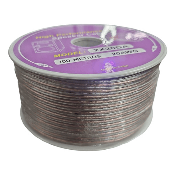 Cable Parlante Transparente 2x20 Awg 2x20da 2