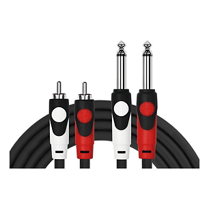 Cable De Audio 2 Plug 6,3 Mono A 2 Rca 2 Metros Kirlin