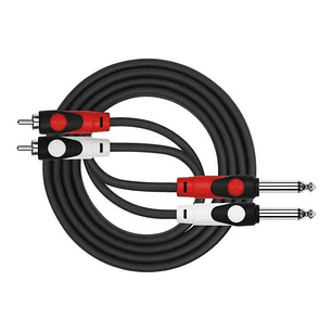 Cable De Audio 2 Plug 6,3 Mono A 2 Rca 2 Metros Kirlin
