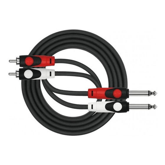 Cable De Audio 2 Plug 6,3 Mono A 2 Rca 2 Metros Kirlin 2