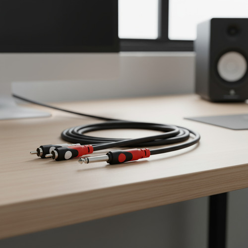 Cable De Audio 2 Plug 6,3 Mono A 2 Rca 2 Metros Kirlin 8